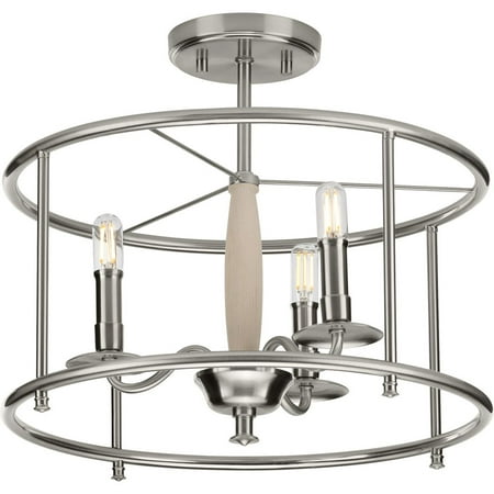 Durrell Collection Brushed Nickel Semi-Flush Convertible