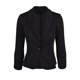 thumbnail image 1 of Chaquetas de traje de rayas Chaqueta de traje de ocio de manga media con un botón y ajuste entallado de color liso para mujer,blazer moda（Negro， XL), 1 of 4