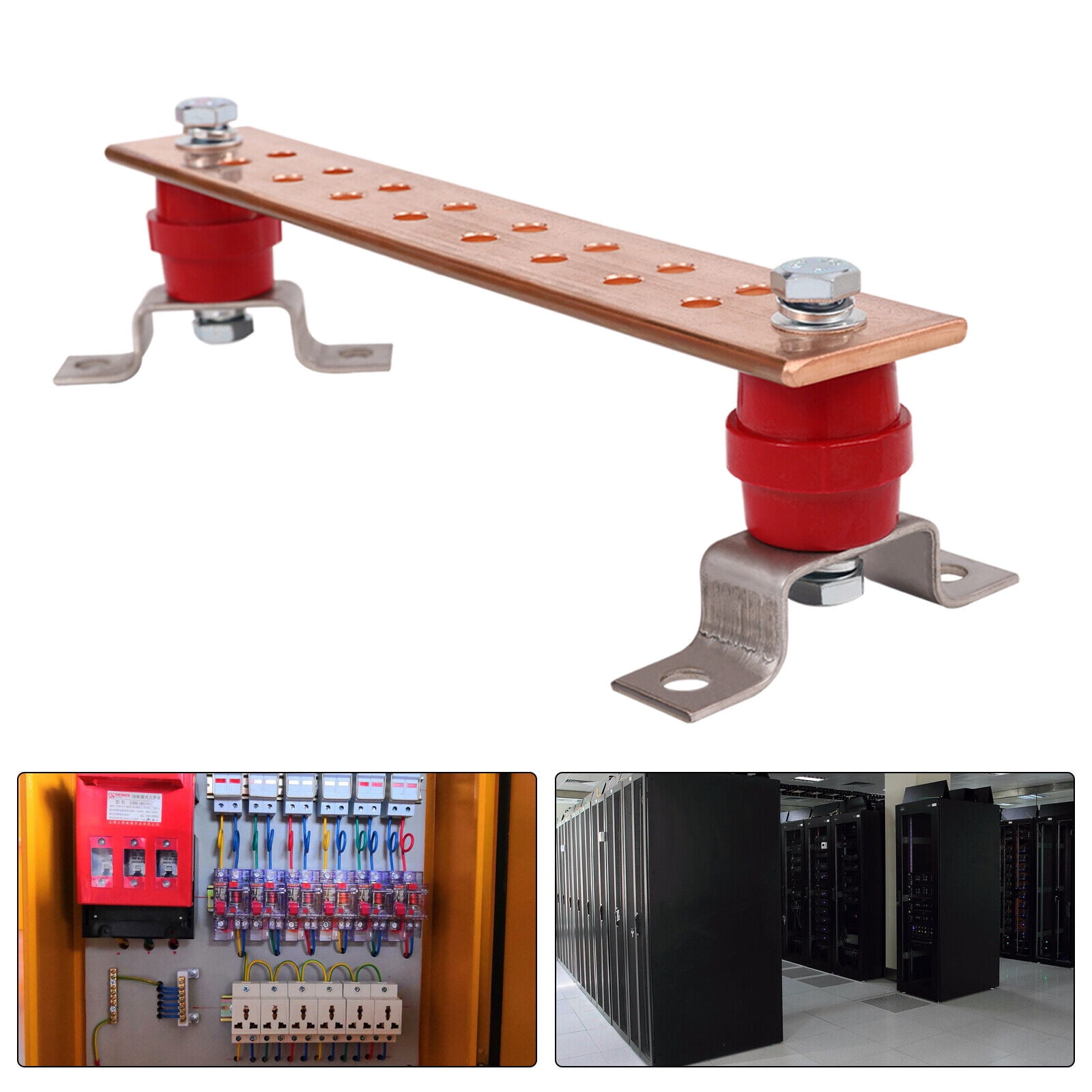 New Wall Mounted Copper Ground Bar Kit, Copper Grounding Busbar Bar Kit