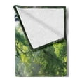 thumbnail image 2 of Rainforest Soft Flannel Fleece Blanket, Stream in the Jungle Stones Under Shadows of Trees Sun Rays Mother Earth Theme, Cozy Plush for Indoor and Outdoor Use, 70" x 90", Green White, by Ambesonne, 2 of 5