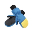thumbnail image 3 of ANDORRA Boys Color Block Weather-Proof Thinsulate Snow Ski Mittens, Long Snow Cuff ,S,Blue+Yellow, 3 of 4