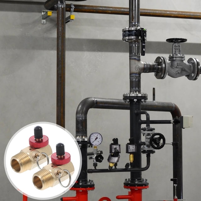 FONDOTIN 2Pcs Air Compressor Brass Safety Valve Manifold with Relief Bypass and Fill Port for Home Use