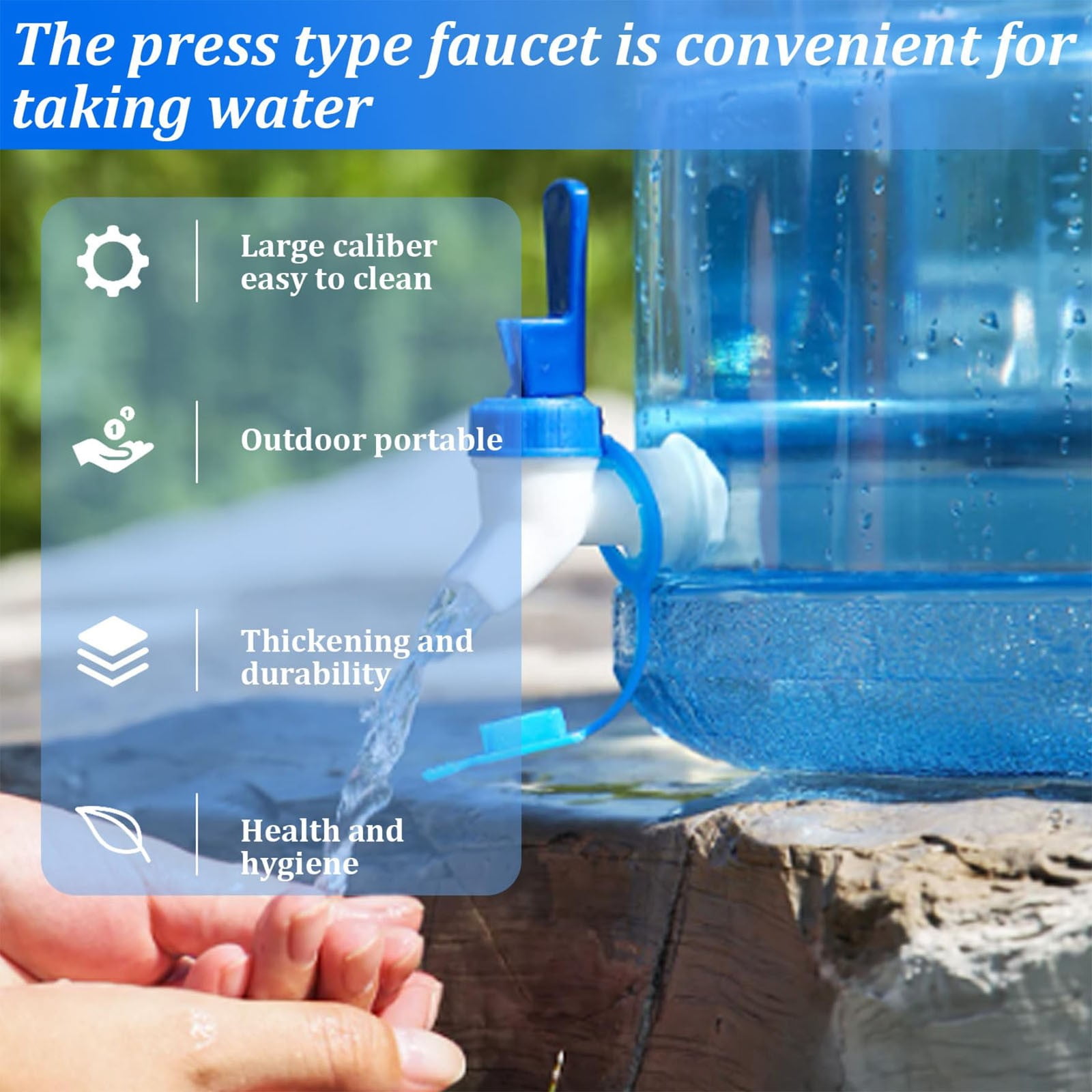 ZOURIH 1 Pcs Camping Water Container Storage Portable Camping Water Tank Jug with Spigot Faucet No Leakage Thick Liquid Dispenser Carrier for Outdoor Hiking Picnic