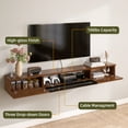 thumbnail image 5 of FloatiCasa 47-Inch High Gloss Floating TV Stand Wall Mounted TV Shelf for TVs up to 50" Entertainment Center with Storage(Walnut), 5 of 15
