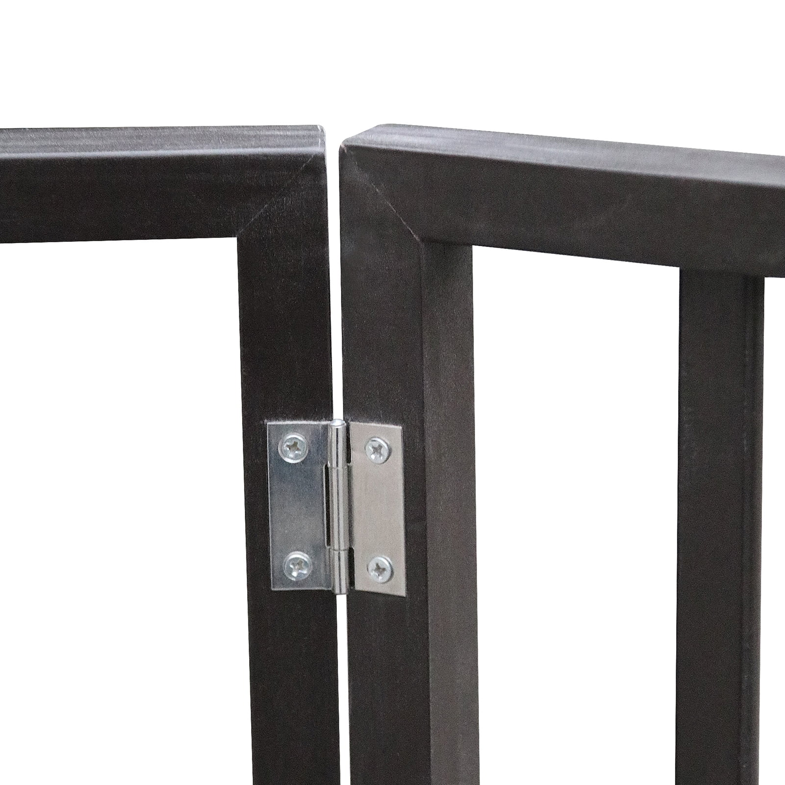 4-Panel Foldable Pet Gate for Doorways, 73" Wide Freestanding Dog Gate for Stairs & Indoor Use, Dark Brown Wooden Pet Fence for Cats and Small Dogs