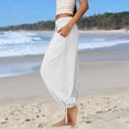 thumbnail image 6 of DeHolifer Harem Pants for Women Cropped Lantern Capris Elastic Waist Loose Trousers Wide Leg Casual Yoga Hippie Pants White 2XL, 6 of 6
