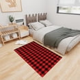 thumbnail image 2 of 1pc Non-Slip Red Checkered Floor Mat for Kitchen and Living Room - Soft Flannel, Waterproof, Dirt-Resistant, Machine Washable - 15.75x47.24inch, 2 of 13