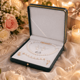 thumbnail image 7 of ABCISI Big PU Leather Wedding Jewelry Sets Box, Blackish Green Necklace Earring Ring Display Case Bracelet Storage Holder, Large Jewelry Box Storage Organizer (7.48" x 7.48" x 1.57"), 7 of 7