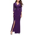 thumbnail image 2 of Miusol Women's Vintage Floral Lace Ruffle Half Sleeve Formal Evening Long Dress, 2 of 8