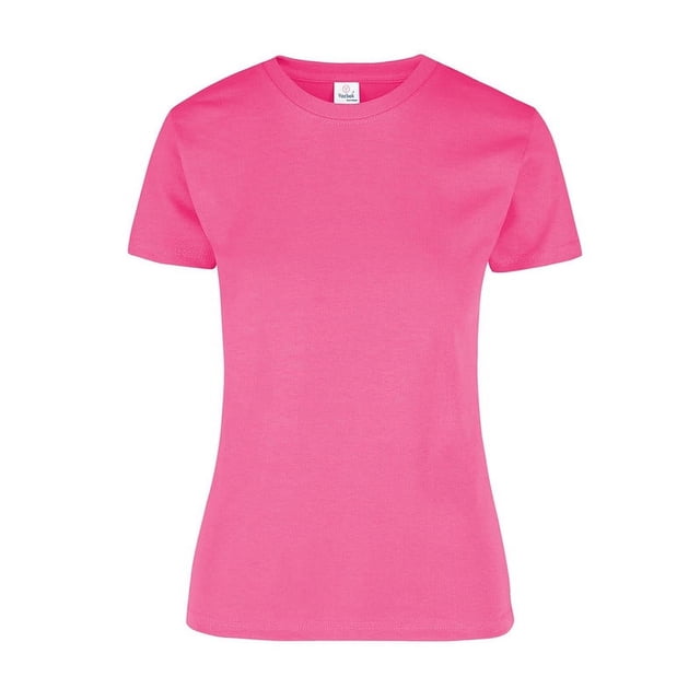 Playera Peso Completo para Dama, Color Fucsia, 100% Algodón