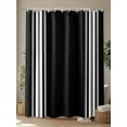 thumbnail image 4 of Shower Curtains Black Striped Bath Curtain Black White Stripes Waterproof Bathroom Shower Curtain Set with Hooks Decoration 72 x 72 Inches, 4 of 7