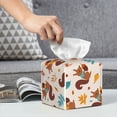 thumbnail image 6 of Rateoe Forest Squirrel Nuts Pattern Tissue Box Cover, Modern Square Decorative Leather Facial Paper Case Organizer Holder Dispenser 5X5X5'', 6 of 8