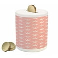 thumbnail image 1 of Swan Piggy Bank, Hand Drawn Style White Birds on Coral Backdrop with Patterned Wings and Little Hearts, Ceramic Coin Bank Money Box for Cash Saving, 3.6" X 3.2", Multicolor, by Ambesonne, 1 of 4