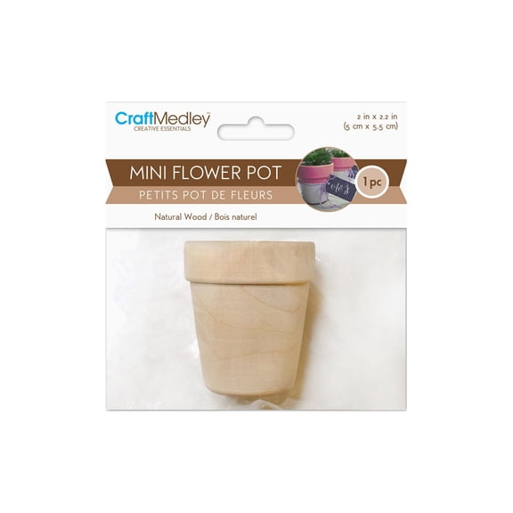 Multicraft Wood Flower Pot 5x5.5cm