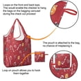 thumbnail image 4 of 5 Pack Foldable Shopping Bag,Red Christmas Candy Cane Pattern Reusable Grocery Bags with Pockets,Large Reusable Tote Bags with Handles Waterproof & Lightweight, 4 of 6