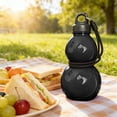 thumbnail image 4 of Gourd Water Bottle 600Ml Portable Outdoor Crossbody Plastic Cup with Adjustable Strap Oriental Shape for Hiking Camping, 4 of 7