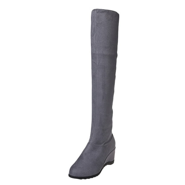 Shose 2022 New Women's Fashion Solid Warm Over The Knee Long Boots High