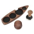 thumbnail image 1 of Boat Shaped Coffee Tamper Rack3pcs Coffee Tamper Holder Coffee Tamper Holder Walnut Wood Coffee Distributor Holder Proven Performance, 1 of 5