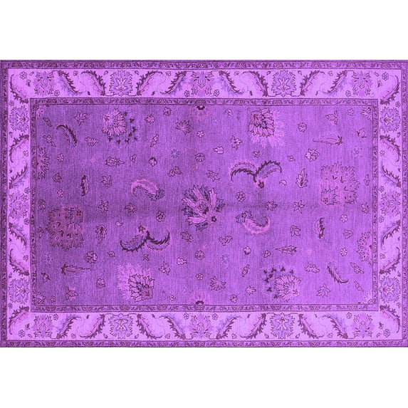 Ahgly Company Indoor Rectangle Oriental Purple Traditional Area Rugs, 2' x 4'