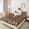 thumbnail image 3 of Erosebridal Africa Leopard Pattern Queen Sheet Sets,First Letter K Bed Set For Women 4pcs, 3 of 6