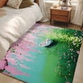 thumbnail image 4 of Area Rugs for Living Room 4x6 Ft, Pink Flowers Non Slip Area Rugs for Kitchen Bedroom Entryway, Green Lake Spring Plants Small Boat Washable Carpet Runner Rug Floor Mats for Bedroom Home Decor, 4 of 8