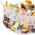thumbnail image 4 of Wall Mounted Stuffed Toy Net Bag Hammock Large  Tassels Design Children Bedroom Plush Toys Organizer, 4 of 9