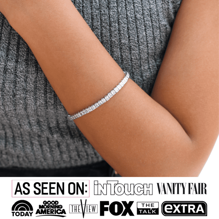 Cate & Chloe Leila 18K Yellow Gold Tennis Bracelet with Crystals photo 2