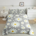 thumbnail image 2 of jejeloiu Colorful Daisy Blossom Full Size Comforter Sets,Kawaii Cute Flowers Bedding Comforter Set,Gray White Bedding Sets For Kids,Microfiber Bedroom Decor Reversible,3pcs, 2 of 8