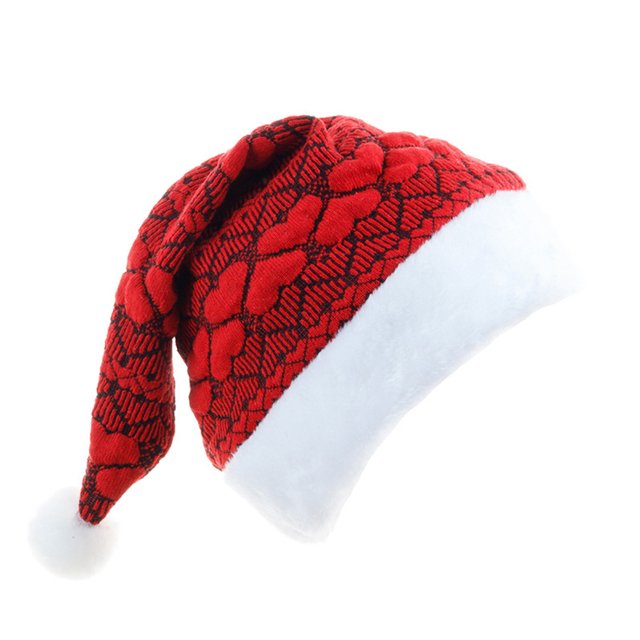Advancent Sombrero de Navidad Prop Suministros para fiestas Niños Niñas Ropa Accesorio Kitted Felpa Gorros de Papá Noel Adorno de vestir Kits de decoración para fiestas Rojo