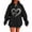 Black, variant on Hoodies for Women Ndbuld Women And Winter Casual Christmas Solid Round Neck Long Sleeve Pullover Blouse Sweatshirt Black M