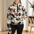 thumbnail image 7 of Chaqlin Classic Cow Print Outdoor Sweatshirts Camping Sweatshirt with Pocket Hiking Sweatshirts School Sweatshirt Size 5-6, 7 of 7