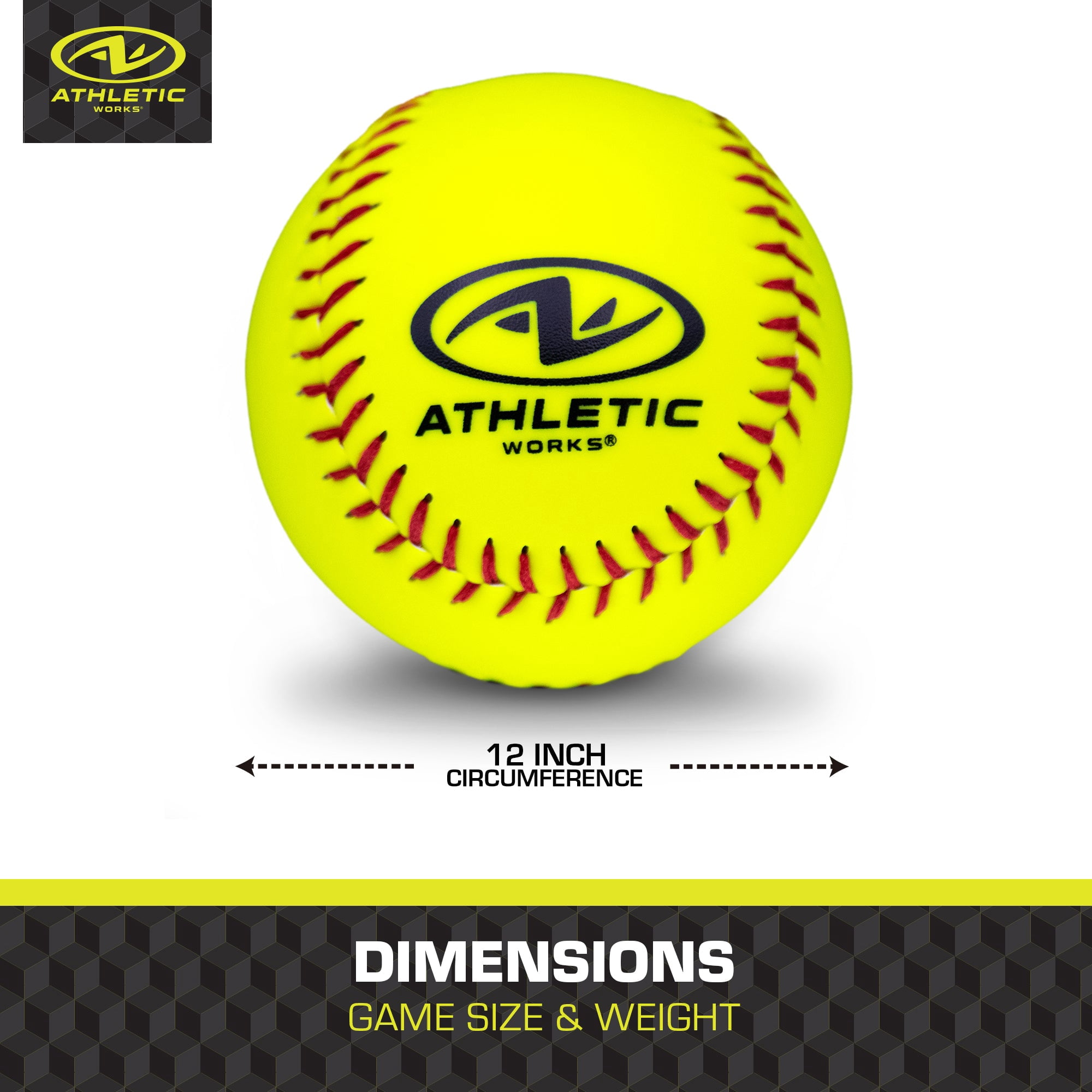 Athletic Works 12-inch Fastpitch Softball Bucket – 1 Dozen Leather Softballs in a Plastic Bucket