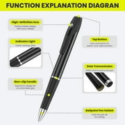 Mini Camera Pen Portable 1080P 64GB Memory Card USB Rechargeable Long Standby,Perfect for Office, Meeting & Home Monitoring