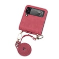 thumbnail image 6 of Allytech Galaxy Z Flip 3 Wallet Case, Z Flip 3 5G Case, Premium PU Leather Cards Holder Crossbody Shoulder Strap Anti-scratch Shockproof Drop Protection Case Cover for Samsung Galaxy Z Flip 3 - Red, 6 of 6