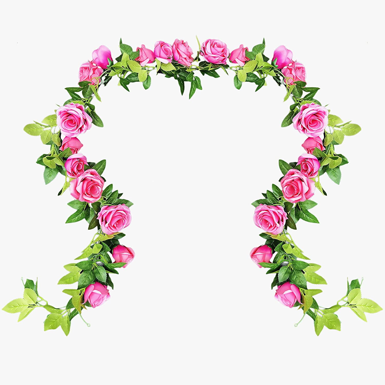 UKELER 2 Pack Artificial Rose Vines Silk Flower Garland Artificial