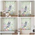 thumbnail image 6 of Easter Sheer Curtains 108" Extra Long, Spring Rabbit Eggs Botanical Floral Green Lattice Light Filering Curtains, Privacy Drapes Simi Floor to Veiling Curtain for Living Room Large Window Treatment, 6 of 9