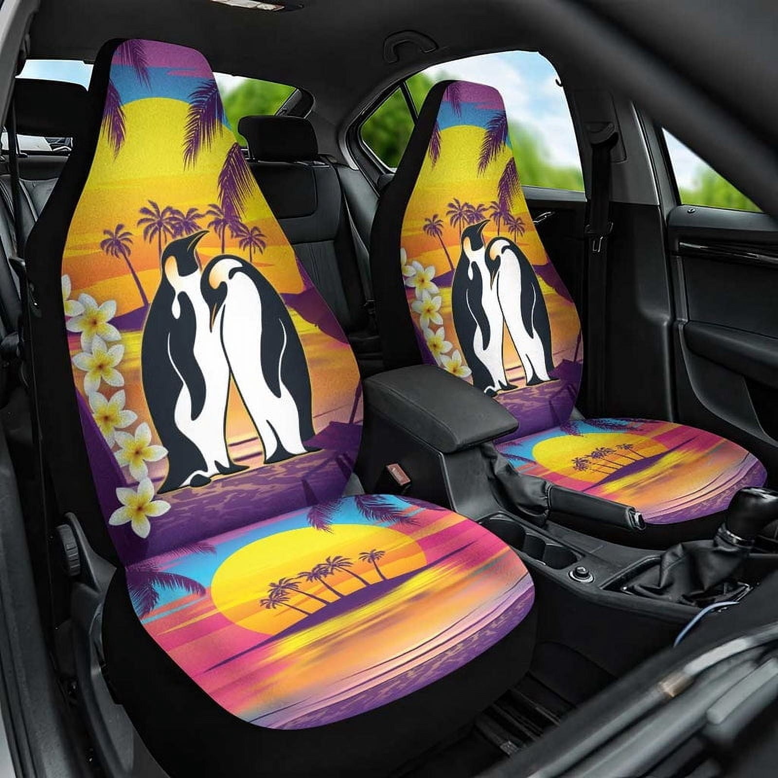 Penguin Seat Covers Hawaii Penguin Couple Car Seat Cover You Are My Valentine Tropical Sunset 