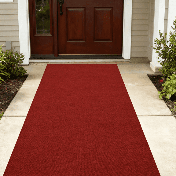 OVYEOFR Red Carpet Runner, 3' x 10' Non-Slip Hallway Runner Rug, Utility Rug for Indoor Outdoor High Traffic Areas