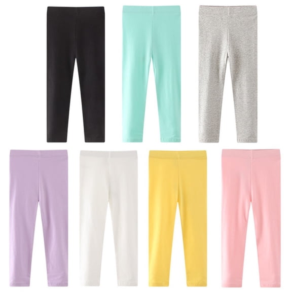 Usaibhir 1-7TKids Baby Girls Leggings Footless Cotton Skinny Thin Leggings Toddler Girls Solid Stretch Trousers