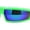 Green - Blue Mirror, variant on Robotic Futurism Streamline Wrap Arm Rectangular Plastic Sunglasses All Black