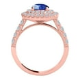 thumbnail image 2 of Mauli Jewels Rings for Women 1.9 Carat Diamond And Sapphire Ring prong 14k Rose Gold, 2 of 6