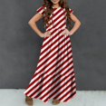 thumbnail image 4 of yillto Girls Summer Dress Ruffle Sleeve Loose Casual Flowy Kids Tiered Maxi Sundress with Pockets, 4 of 7