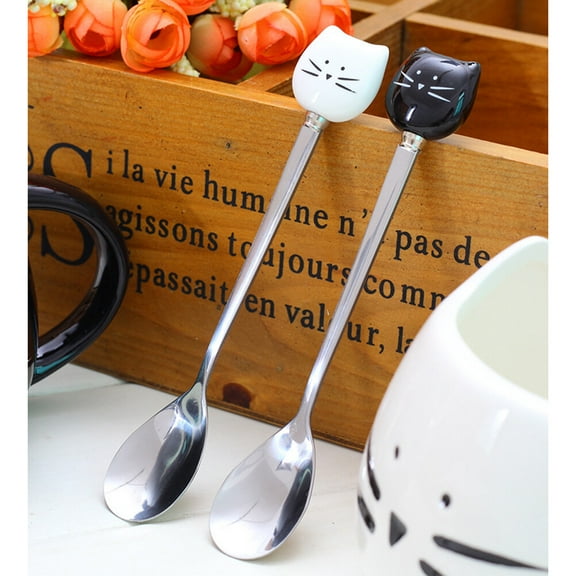 Clispeed Chocolate Spoons Ceramic Mini Tea Spoons for Adults at Office Use 1Pcs