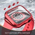 thumbnail image 4 of IBAOLEA Compatible for Apple Watch Series 6/5 /4 /SE 40mm Case with Screen Protector Accessories Slim Guard Thin Bumper Full Coverage Matte Hard Cover Defense Edge for iWatch Women Men GPS (Red) Red, 4 of 6