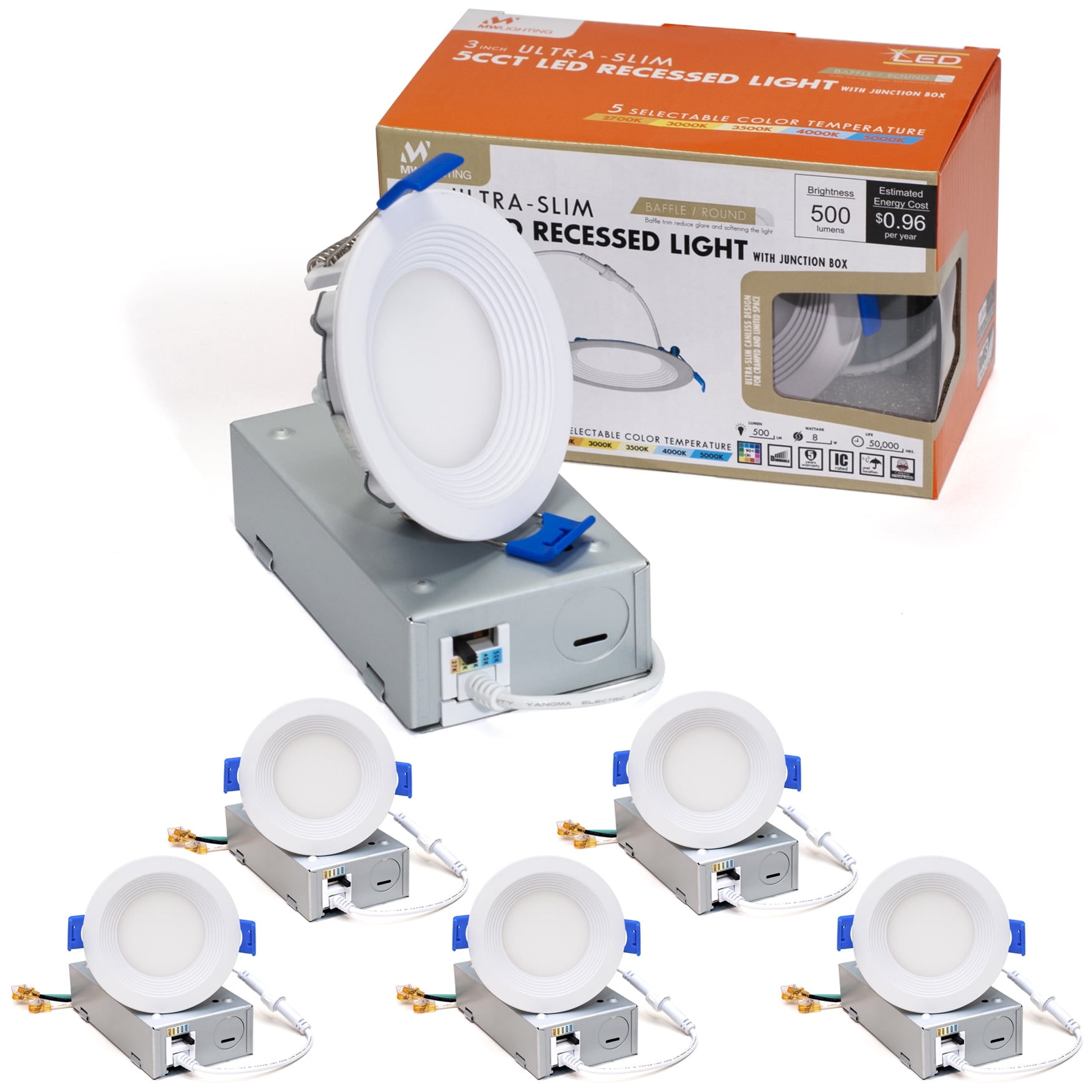 MW Lighting 3 Inch Canless 5CCT Color Temperature Selectable UltraSlim