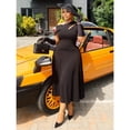 thumbnail image 4 of AURA Women Plus Size Bodycon Maxi Dress One Shoulder Waist Cutout Elegant Summer Dress, 4 of 6