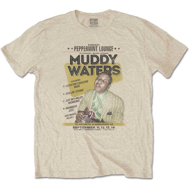 Muddy Waters - Camiseta Peppermint Lounge de Algodón para Adultos Unisex (Arena)