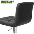 thumbnail image 5 of YSNW Bar Stools Set of 2, Modern PU Leather Swivel Barstools w/ Back, Armless Adjustable Square Bar Chairs for Home Kitchen Pub Island, Black, 5 of 18
