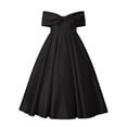 thumbnail image 4 of Bmisegm Girls Dress Formal off Shoulder Solid Big Bow Sleeveless Floor Length Party Gown Big Kids Toddler Girl Dresses, 4 of 4