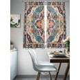 thumbnail image 4 of Orange Blue Floral Boho Sheer Curtains 72 Inches Long 2 Panels Medieval Ethnic Turkey Light Filtering Semi Sheer Window Curtains Drapes for Bedroom Living Room 52"x72"x2, 4 of 7